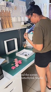 Handmade means hands at work — every flower, every detail, carefully placed 🌸✨ Here’s a little peek into the process of bringing our flower frames to life ♥️🌸 | Flutterby Ink.