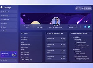 Tablet Profile Page Design