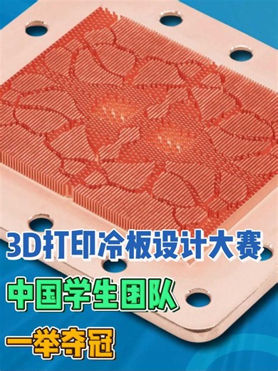 国际3D打印冷板设计大赛第一名