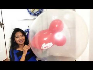 Blow up clear balloon 24” and Mickey Mouse balloon/balloon inside balloons 🎈