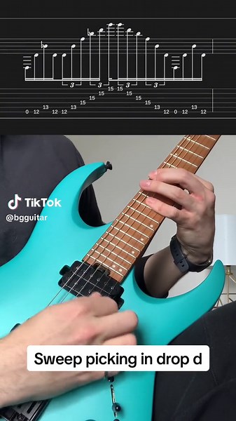 This sweeping lick will test your picking hand muting! (with tab) #shredding #sweeppicking #guitar #fyp #foryou