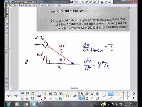 Calculus Related Rate - Kite problem -- Juda math