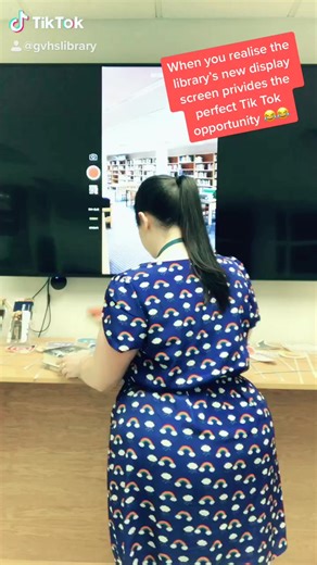 Library's New Display Screen Fun