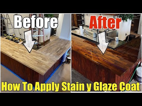 How To Apply Stain & Glaze Coat To A Butcher Block Countertop Step by Step DIY Frank The Handyman