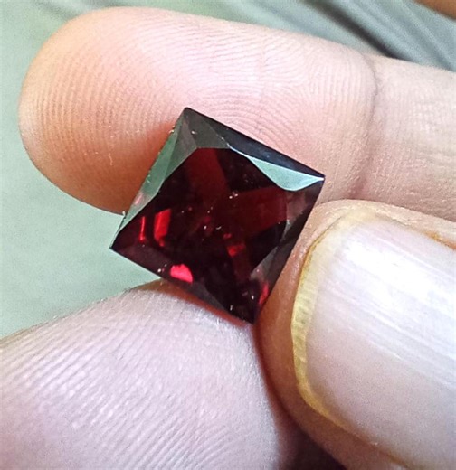Natural Red Garnet Stone, Princess Cut Square Garnet, Large Garnet, Faceted Garnet 8.55 Cts - Etsy