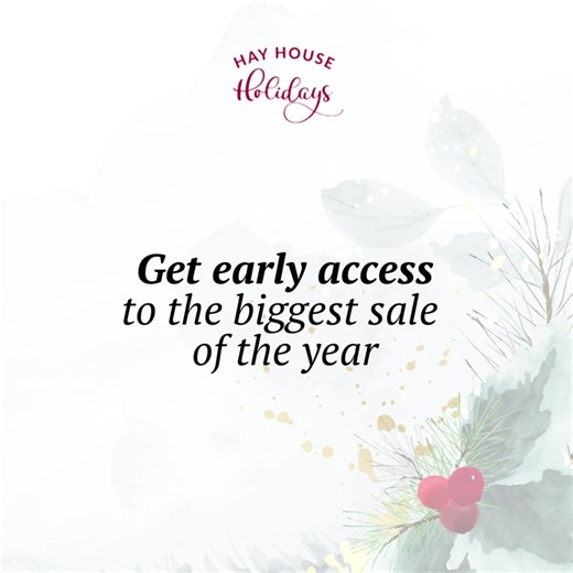 It's time to get your holiday gifting lists ready! 🎁✨ We're gearing up for our biggest promotions of the year, and they start early. That's why we're inviting you to sign up for free NOW to gain early access and be the first to receive the discounts when our holiday sales go live. Sign up and receive these deals when they happen, straight to your inbox 💌: https://www.discover.hayhouse.com/holiday-earlyaccess-optin?utm_source=facebook&utm_medium=organic&utm_campaign=holiday_2023_offer_00_earlya