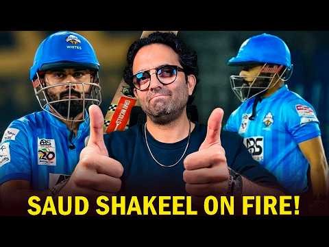 Saud Shakeel smashes 26 runs in an over and scores a brilliant 45 off 21 balls in National T20 Cup