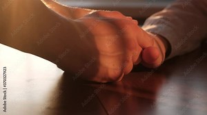 Male hand stroking the male partner's hand as a sign of support and dedication, close up. Support and reciprocity in a gay couple concept Stock Video