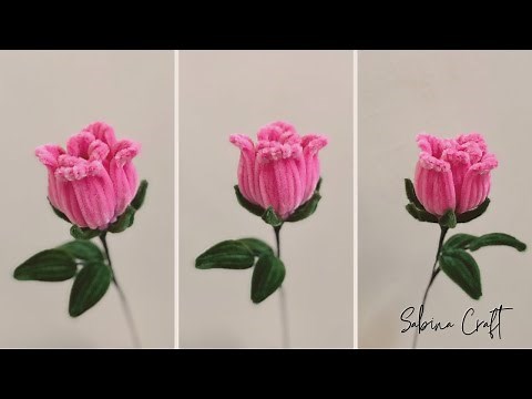Tutorial Membuat Bunga Mawar dari Kawat Bulu | How to Make Rose Flower with Pipe Cleaners
