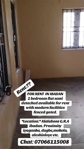 Modern 2 Bedroom Flat for Rent in Ibadan, Alalubosa G.R.A