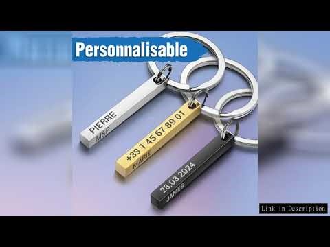 3D Bar Stainless Steel Personalize Keychains Engrave Text Name Date Logo Keyrings Customized Key Cha