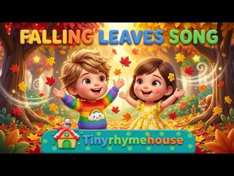 Falling Leaves Song 🍂 | Autumn Song for Kids | Nursery Rhyme | TinyRhymeHouse