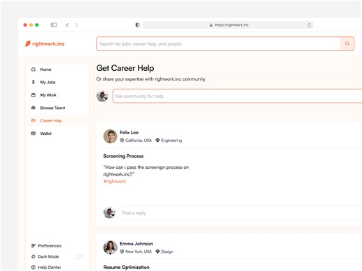 Job Portal Dashboard Career Help