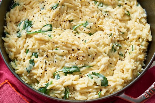 One-Pot Spinach Orzo with Parmesan