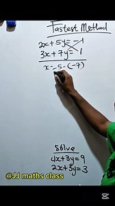 27K views · 197 reactions | Fastest method of solving simultaneous equations. #viralfacebookreels #mathematics | JJ maths class | Facebook