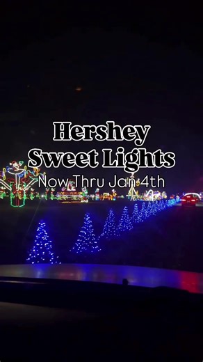 Hershey Sweet Lights is officially glowing for the 2025 holiday season. [HOSTED] This 2-mile drive-through attraction features more than 500 illuminated and animated displays, all viewed from the comfort of your car. It’s a long-running Hershey holiday tradition, open nightly through January 4, 2026, and perfect for families, date nights, or anyone looking for cozy holiday magic. 🎟 Admission Hershey Sweet Lights is separately ticketed from Hersheypark Christmas Candylane. Online ticket prices b