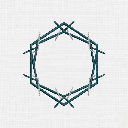 Modern Geometric Embroidery Design, Hexagon Border Machine Embroidery File,minimalist Wreath Frame for PES DST JEF, Abstract Linear Ornament - Etsy