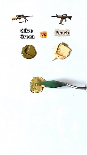 Olive Green vs Peach | Color Mixing Challenge 🎨✨ #art #colormixingmagic