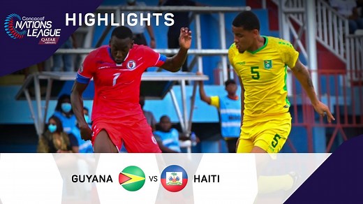 📹 Guyana Football Federation Inc. 🇬🇾 received FHF - Fédération Haïtienne De Football 🇭🇹 today on #CNL22. Watch here the best plays of the game! 👀 👉 https://ccf.news/3mHZ83X 👀📰 | Nations League