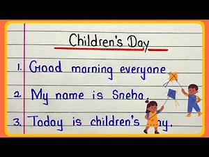 10 lines speech on children’s day in English | Children’s day speech for students | Speech English