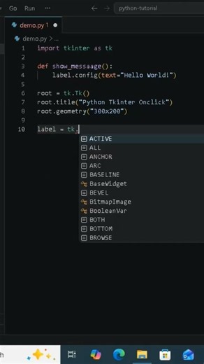 Python Tkinter Onclick Function()