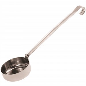 GI Metal AC-MS90 6 oz. Round Two-Piece Stainless Steel Flat Bottom Ladle