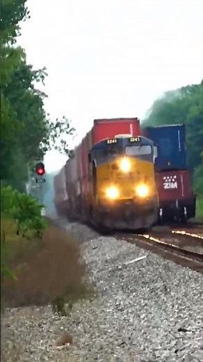 Two CSX Double Stack Trains meet.