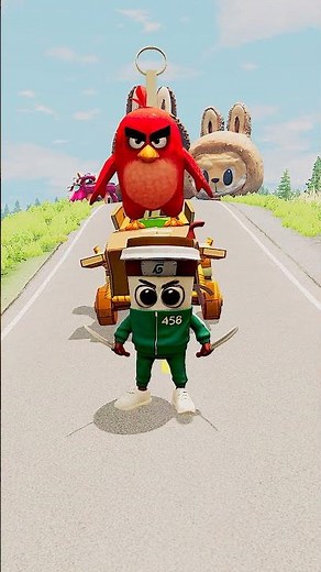 Longer Bus & Pixar Cars vs Cappuccino Assassino 3D Model Character Test Crash BeamNG.Drive Challenge