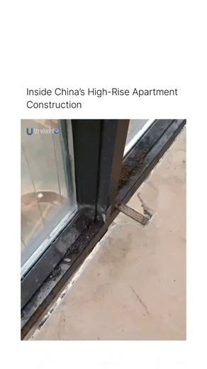 Urvium on Instagram: "This video shows close-up details from a modern high-rise apartment building in China, highlighting visible construction imperfections such as uneven concrete finishes, gaps around window seals, and inconsistent metal framing. Experts often point out that such issues don’t always mean immediate structural danger, but they can indicate quality control challenges, especially in fast-paced real estate developments where speed sometimes outweighs long-term durability. These kin