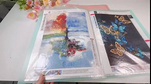 2 Packs A3 Diamond Painting Storage Book, Large 30x40 Diamond Art Storage Presentation Book with 60 Pags, Diamond Painting Art Portfolio Folder, Clear Pockets Artwork Storage Photo Album Refill Pag