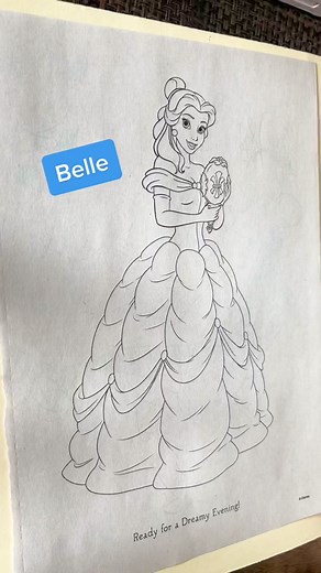 Belle 💛 #coloring #sharpies #relaxing #satisfying #asmr #artistsoftiktok #beautyandthebeast #HPSustainableSounds