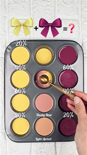 Golden Yellow to Berry Rose Gradient Palette (4 Blended Shades) #colorpalette #colormixing #colors