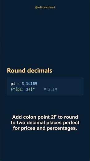 Python f-string Formatting in 40s 🐍 #python #coding