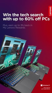 Level up your tech and save up to 60% on PCs this Presidents Day. | Lenovo