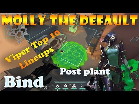 Valorant TOP 10 Viper Post Plant Molly Lineups on Bind | Viper Default Lineups Bind | Viper Guide |