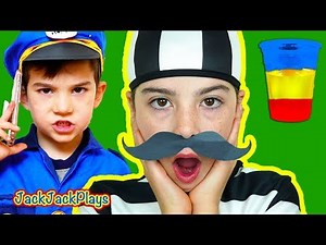 Cops & Robbers Costume Pretend Play! Police Skit & Color Science Experiment for Kids | JackJackPlays