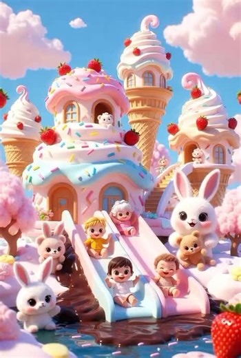 Kids Riding Cycles with Cute Cartoon Characters