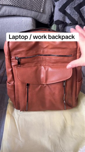 Stylish faux leather back pack perfect for laptop or work #fyp #bags #backpack #laptopbag #work