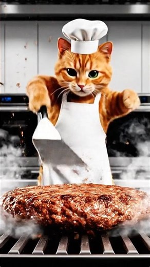 Epic Cat Chef vs GIANT BURGER CHALLENGE 🍔😼