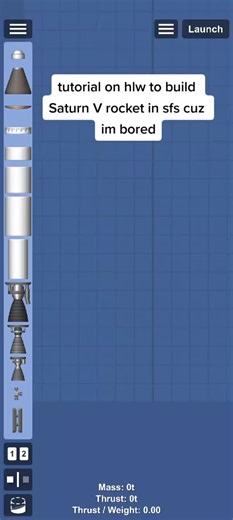 Step-by-Step Tutorial for Building a Saturn V Rocket in SFS