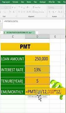 Monthly Interest Calculation for Loan Repayment | excel short | youtube shorts