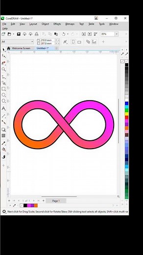 Infinity logo design in Coreldraw #coreldraw #tutorial #photoshop