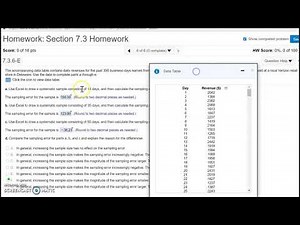 Sampling error using Excel