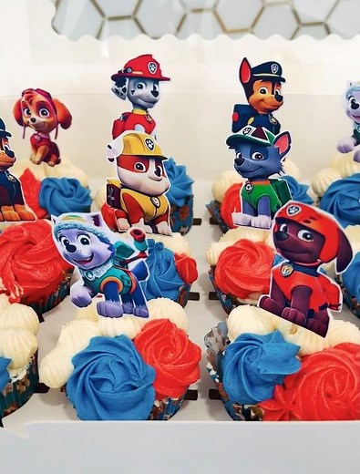 Paw patrol theme cupcakes |paw patrol Butter cream frosting |cupcake decorating|yummy😋|shortsfeed