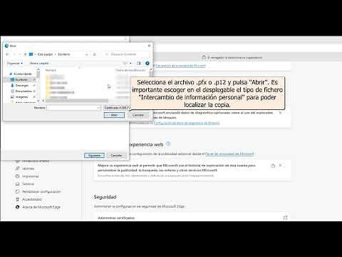 Cómo importar una copia del certificado electrónico en Microsoft Edge