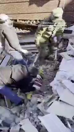 An American flag was pulled from the rubble of the Graves County Courthouse in Mayfield, Kentucky, in the wake of the deadly tornado outbreak. Here's how you can help tornado victims: https://cnn.it/3m5t6PA | CNN