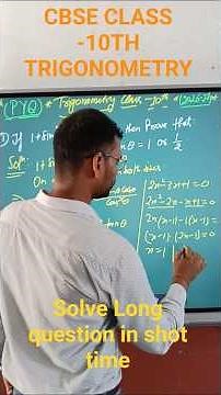 CBSE Class 10 Trigonometry | Solve Long Questions in Short Time | By Manish Sir #trigonometry #maths