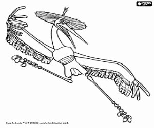 The attack of Master Crane coloring page printable game