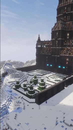 Dark Castle Courtyard #minecraft #minecraftbuild #timelapse #castle #minecraftsurvival #shorts