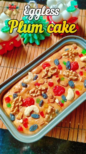 No Egg, No Oven Plum Cake 🎄 Easy & Moist #shorts #plumcake #fooditems #viral #trending